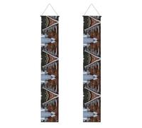 Banner per portico WZYWHJ Icicles under the eaves stampa decorazione da appendere alla parete striscione cartello per porta, per esterni e interni, cortile, feste, 30,5 x 180 cm