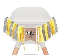 Banner per seggiolone a tema ape 1 ° compleanno decorazione Happy Bee Day seggiolone Banner Bumble a tema primo compleanno decorazione per feste