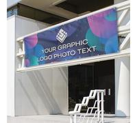 Banner Personalizzato con Foto/Logo/Testo Decorazione per Compleanno Banner per Interni ed Esterni Grande 300 x 100 cm XXL Bandiera per Eventi Festival Formato