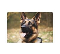 Banner personalizzato per feste di compleanno con occhielli in ottone animale pastore tedesco bandiera da giardino decorazioni per cortile banner decorazioni per feste di compleanno sfondo per Natale