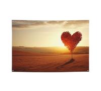 Banner personalizzato per feste di compleanno con occhielli in ottone cuore albero nel campo bandiera giardino decorazioni per cortile banner decorazioni per feste di compleanno sfondo per Natale