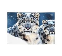 Banner personalizzato per feste di compleanno con occhielli in ottone dagli occhi blu leopardo delle nevi bandiera da giardino decorazioni per cortile banner decorazioni per feste di compleanno sfondo