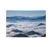Banner personalizzato per feste di compleanno con occhielli in ottone Il mare di nuvole e montagne Bandiera da giardino Decorazioni per cortile Banner Decorazioni per feste di compleanno sfondo per