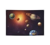 Banner personalizzato per feste di compleanno con occhielli in ottone pianeti del sistema solare bandiera da giardino decorazioni per cortile banner decorazioni per feste di compleanno sfondo per