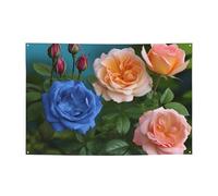 Banner personalizzato per feste di compleanno con occhielli in ottone rose da giardino bandiera da giardino decorazioni per cortile banner decorazioni per feste di compleanno sfondo per Natale