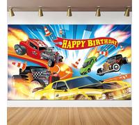 Banner piatto 2D 1 pezzo, decorazioni popolari per feste di compleanno a tema auto, banner da corsa popolare, sfondo per festa di compleanno, forniture per compleanno dei ragazzi, bandiera da corsa, a