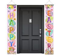 Banner Portale Pasqua - Decorazioni Ingresso con Uova e Coniglietti - Benvenuto Pasquale per Interni/Esterno, Porta Principale, Casa, Festa, Giardino