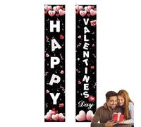 Banner Portico Di San, Striscioni Portico Per La Porta D'ingresso Di San, 2 Pannelli Di Portico Appeso "Happy Valentine's Day" | Tutte Le Decorazioni Per La Santa-