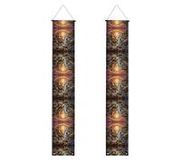Banner portico WZYWHJ Animal Park Under the Rainbow Stampa Decor Wall Hanging Banner Door Sign, per esterni e interni, per feste in cortile 30,5 x 180 cm