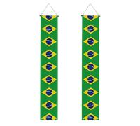 Banner portico WZYWHJ bandiera brasiliana immagine decorazione da parete banner porta segno, per esterni e interni, cortile festa 30,5 x 180 cm