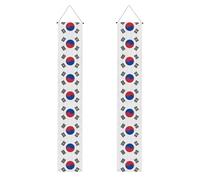 Banner portico WZYWHJ bandiera della Repubblica di Corea immagine decorazione da parete striscione porta segno, per esterni e interni, cortile, feste, 30,5 x 180 cm