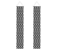 Banner portico WZYWHJ bianco e nero onda mosaico immagine decorazione da parete banner porta segno, per esterni e interni, cortile festa 30,5 x 180 cm