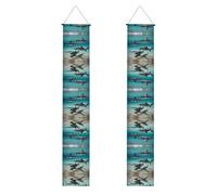 Banner portico WZYWHJ fish in the deep sea stampe Decor Wall Hanging Banner Door Sign, per esterni e interni, cortile, feste, 30,5 x 180 cm