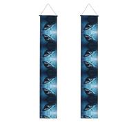 Banner portico WZYWHJ Great White Shark Prints Decor Wall Hanging Banner Door Sign, per esterni e interni, cortile, feste, 30,5 x 180 cm