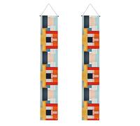 Banner portico WZYWHJ irregolare blocco di colore immagine decorazione da appendere alla parete banner porta segno, per esterni e interni, cortile, feste, 30,5 x 180 cm