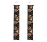 Banner portico WZYWHJ Leaping Salmon Prints Decor Wall Hanging Banner Door Sign, per esterni e interni, cortile, feste, 30,5 x 180 cm