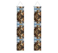Banner portico WZYWHJ Leopard in search of prey Picture Decor Wall Hanging Banner Door Sign, per esterni e interni, cortile, feste, 30,5 x 180 cm