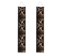 Banner portico WZYWHJ Little grey rabbit in a wooden barrel Printing Decor Wall Hanging Banner Door Sign, per esterni e interni, cortile, feste, 30,5 x 180 cm