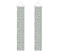 Banner portico WZYWHJ Little White Dogs Pattern Stampe Decor Wall Hanging Banner Door Sign, per esterni e interni, Cortile Party 30,5 x 180 cm