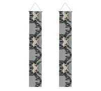 Banner portico WZYWHJ Pine tree under the moon stampe Decor Wall Hanging Banner Door Sign, per esterni e interni, cortile, feste, 30,5 x 180 cm