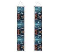Banner portico WZYWHJ Sharks under the sea Picture Decor Wall Hanging Banner Door Sign, per esterni e interni, cortile, feste, 30,5 x 180 cm