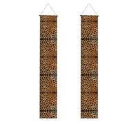 Banner portico WZYWHJ Stripes su leopardi stampe Decor Wall Hanging Banner Door Sign, per esterni e interni, cortile, feste, 30,5 x 180 cm