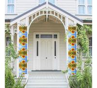 Banner portico WZYWHJ Thriving Girasole stampato Decor Wall Hanging Banner Door Sign, per esterni e interni, cortile, feste, 30,5 x 180 cm