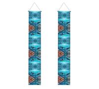 Banner portico WZYWHJ Whales under the sea Picture Decor Wall Hanging Banner Door Sign, per esterni e interni, cortile, feste, 30,5 x 180 cm