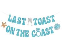 Banner pre-infilato Last Toast on the Coast, striscione per addio al nubilato per decorazioni per feste di addio al nubilato in spiaggia
