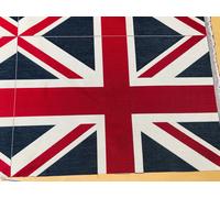 Banner Regno Unito e Stati Uniti Retro Crown Flag Linen Look Heavy Jacquard G...