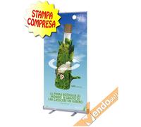 BANNER ROLL UP ROLL-UP ESPOSITORE PUBBLICITARIO DA PAVIMENTO VERTICALE 102X200
