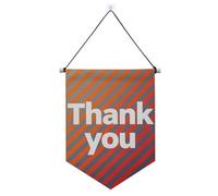 Banner rosso a strisce di ringraziamento appeso con asta telescopica pin display banner decorazioni per feste all'aperto per interni, feste all'aperto