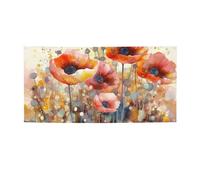 Banner stampato con fiori di papavero rosso ad acquerello cartelli personalizzati con testo fotografico sfondo banner per interni ed esterni banner da parete per decorazioni domestiche o fondali