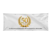 BANNER STRISCIONE ANNIVERSARIO - NOZZE ORO - BANNER/CARTA