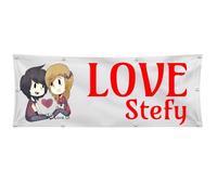 BANNER STRISCIONE ANNIVERSARIO - SAN VALENTINO LOVE - CON NOME PERSONALIZZATO
