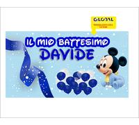 BANNER STRISCIONE BATTESIMO - BABY TOPOLINO - CON IL TUO NOME BIMBO BAMBINO
