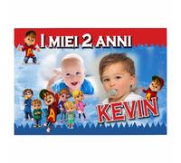 BANNER STRISCIONE COMPLEANNO - Alvin e i Chipmunks - PERSONALIZZATO