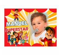 BANNER STRISCIONE COMPLEANNO - Alvin Superstar - PERSONALIZZATO