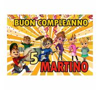 BANNER STRISCIONE COMPLEANNO - Alvin superstar - PERSONALIZZATO