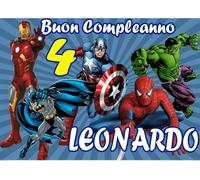BANNER STRISCIONE COMPLEANNO - Avengers Supereroi - PERSONALIZZATO