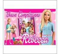 BANNER STRISCIONE COMPLEANNO - Barbie Dream House Adventure - PERSONALIZZATO
