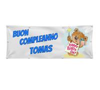 BANNER STRISCIONE COMPLEANNO - BUON COMPLEANNO - CON NOME PERSONALIZZATO