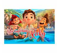 BANNER STRISCIONE COMPLEANNO - Disney Pixar Luca mod 2 - PERSONALIZZATO