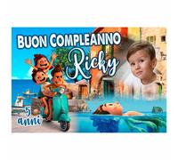 BANNER STRISCIONE COMPLEANNO - Disney Pixar Luca - PERSONALIZZATO
