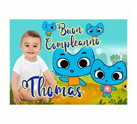 BANNER STRISCIONE COMPLEANNO - Kit e Kate - PERSONALIZZATO