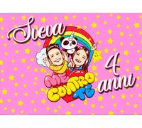 BANNER STRISCIONE compleanno - Me Contro Te - CON NOME ed età bimbo/a