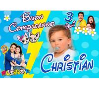 BANNER STRISCIONE compleanno - Me Contro Te MOD 3 - CON NOME foto ed età bimbo/a