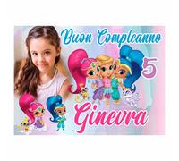 BANNER STRISCIONE COMPLEANNO - Shimmer and Shine - PERSONALIZZATO