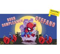 BANNER STRISCIONE compleanno - spiderman - CON IL TUO NOME bimbo bambino