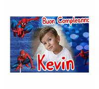 BANNER STRISCIONE COMPLEANNO - Spiderman - PERSONALIZZATO